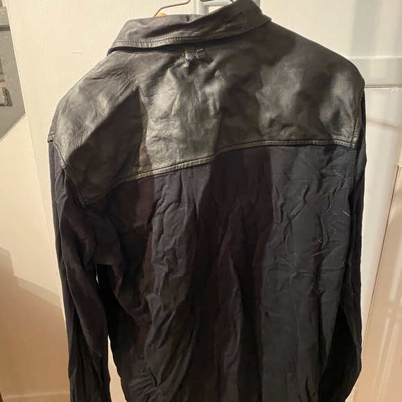 Black rudsak shirt with leather - Picture 2 of 3